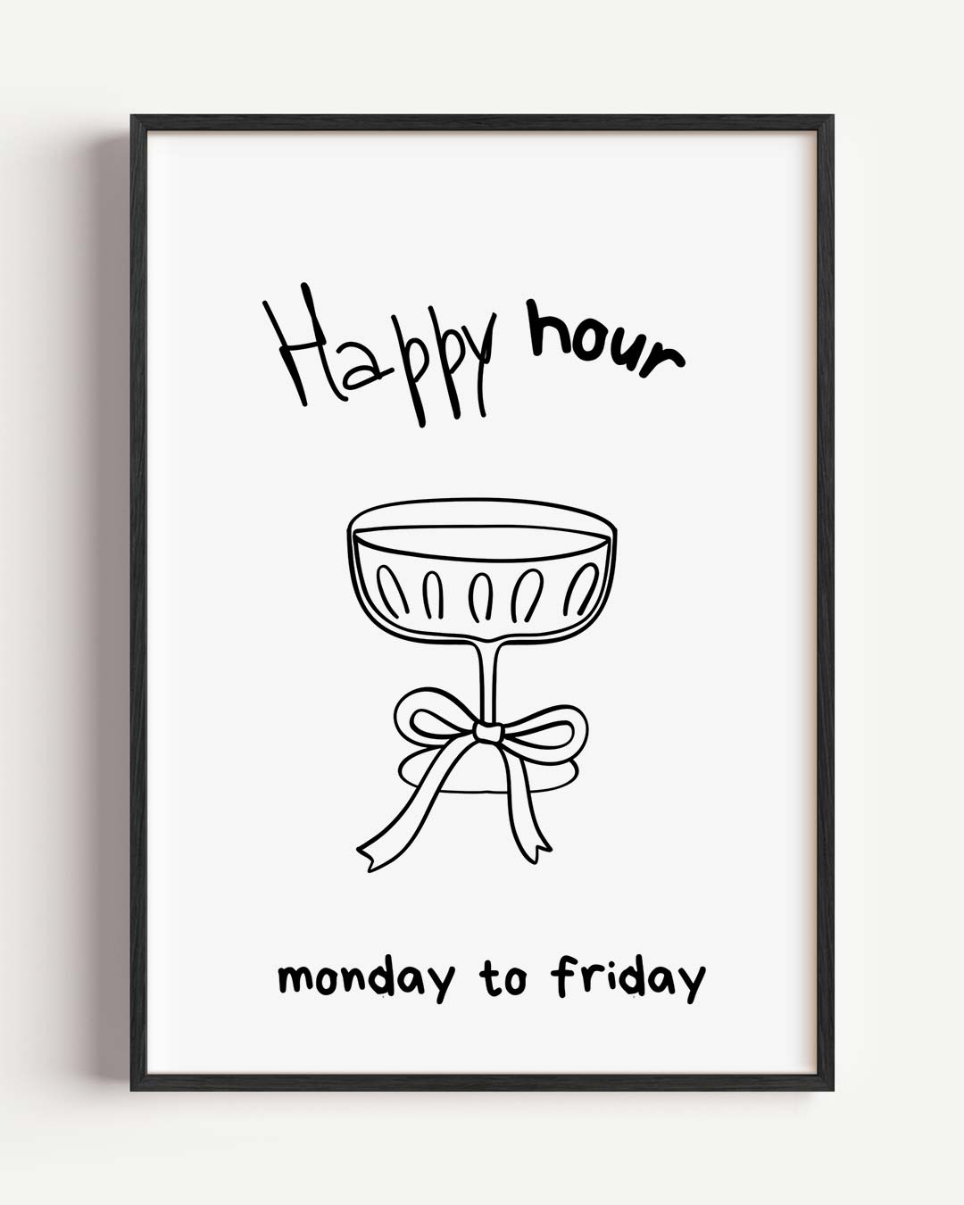 Happy Hour Illustratie Poster-WallArtistic