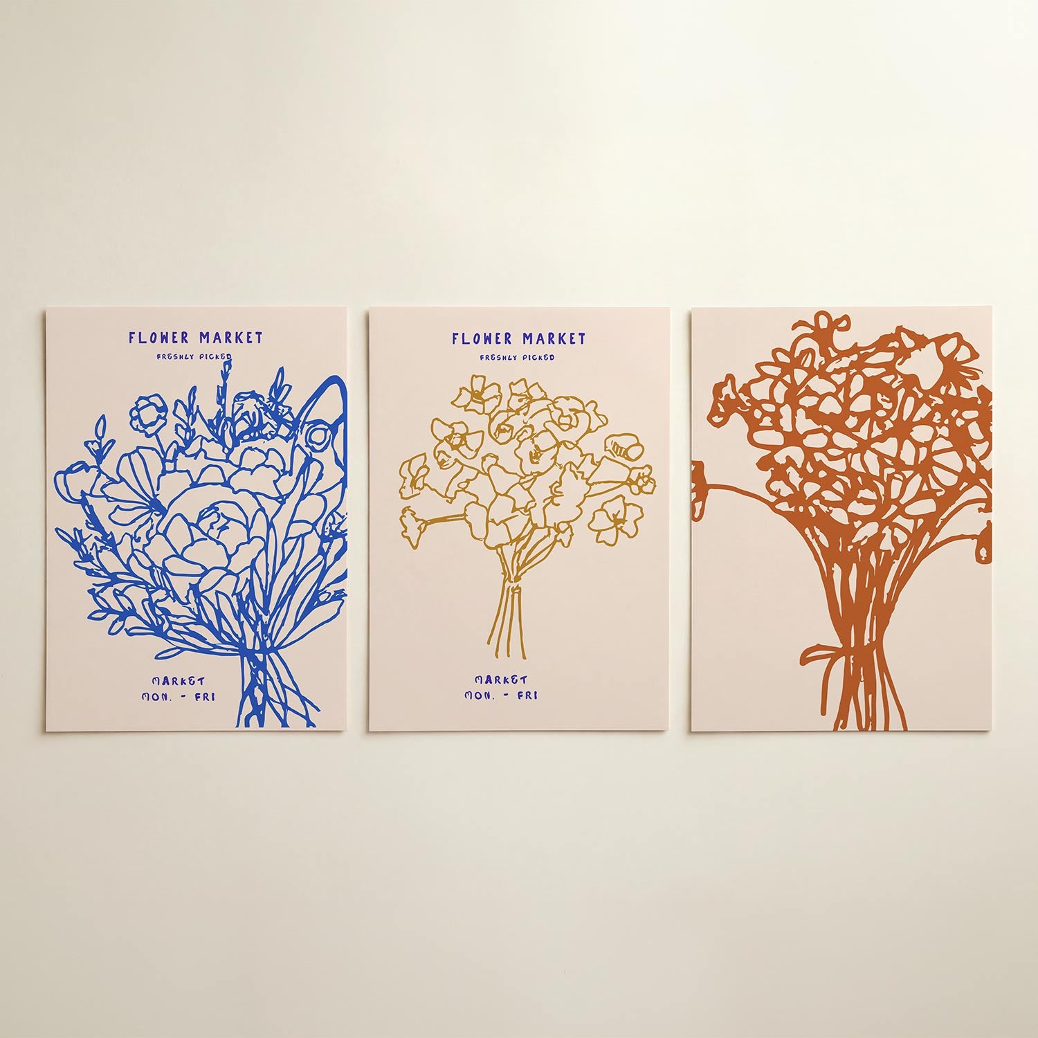 Bloemenlijnenspel Posterset