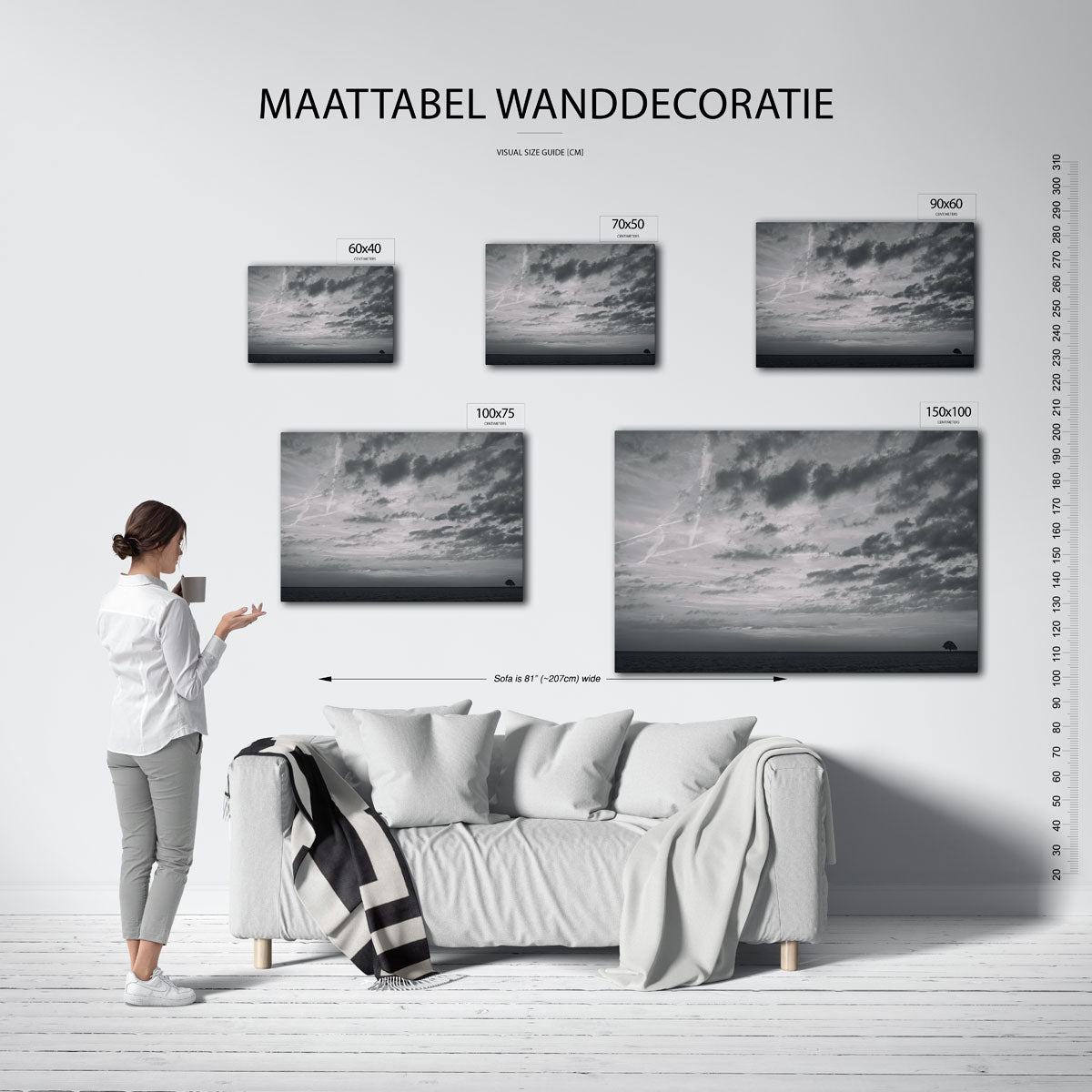 Eenzame boom landschap Kunstwerk