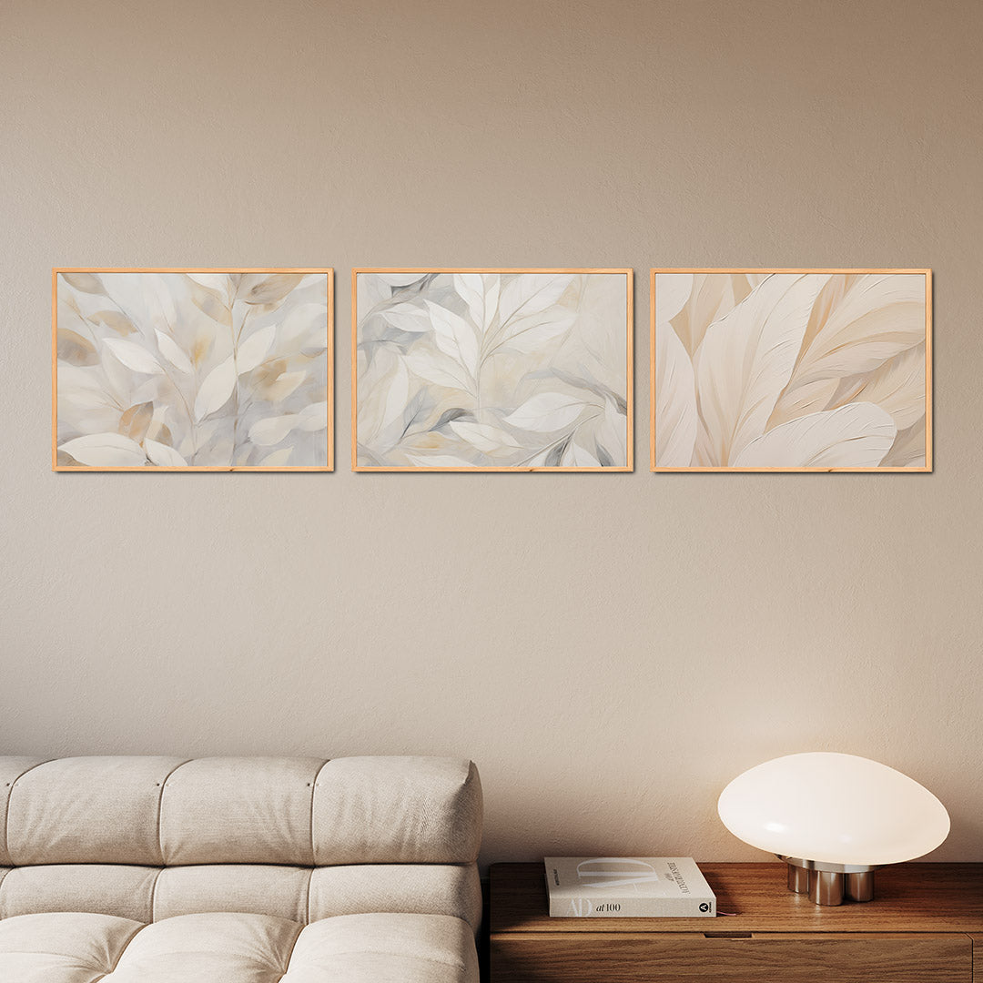 Bladvormen en neutrale tinten Posterset