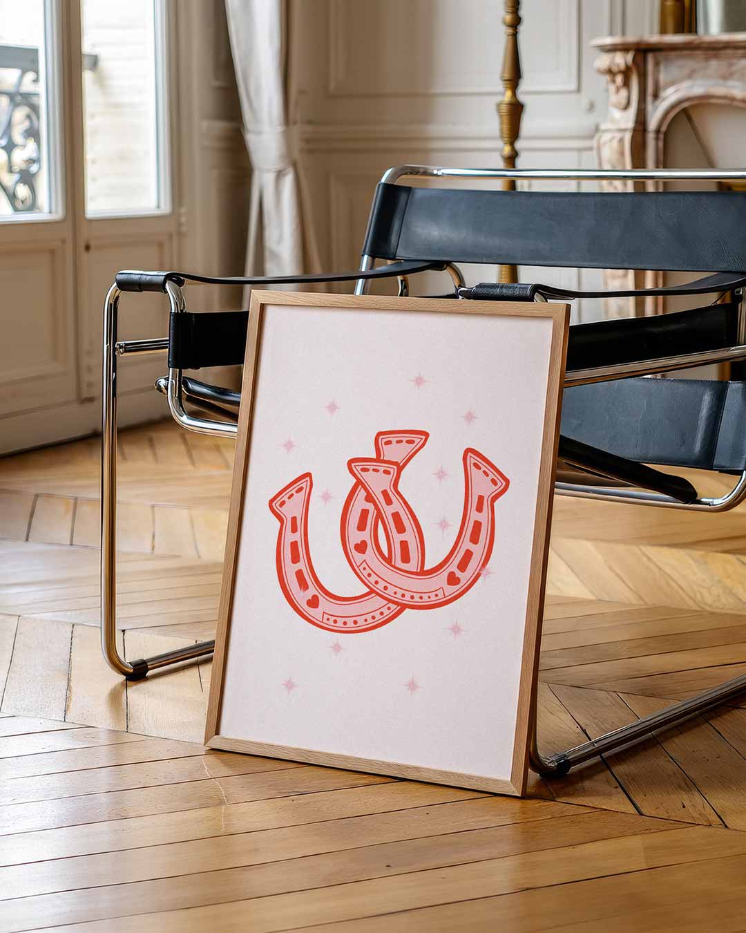 Stijlvolle Roze Hoefijzers Poster-WallArtistic