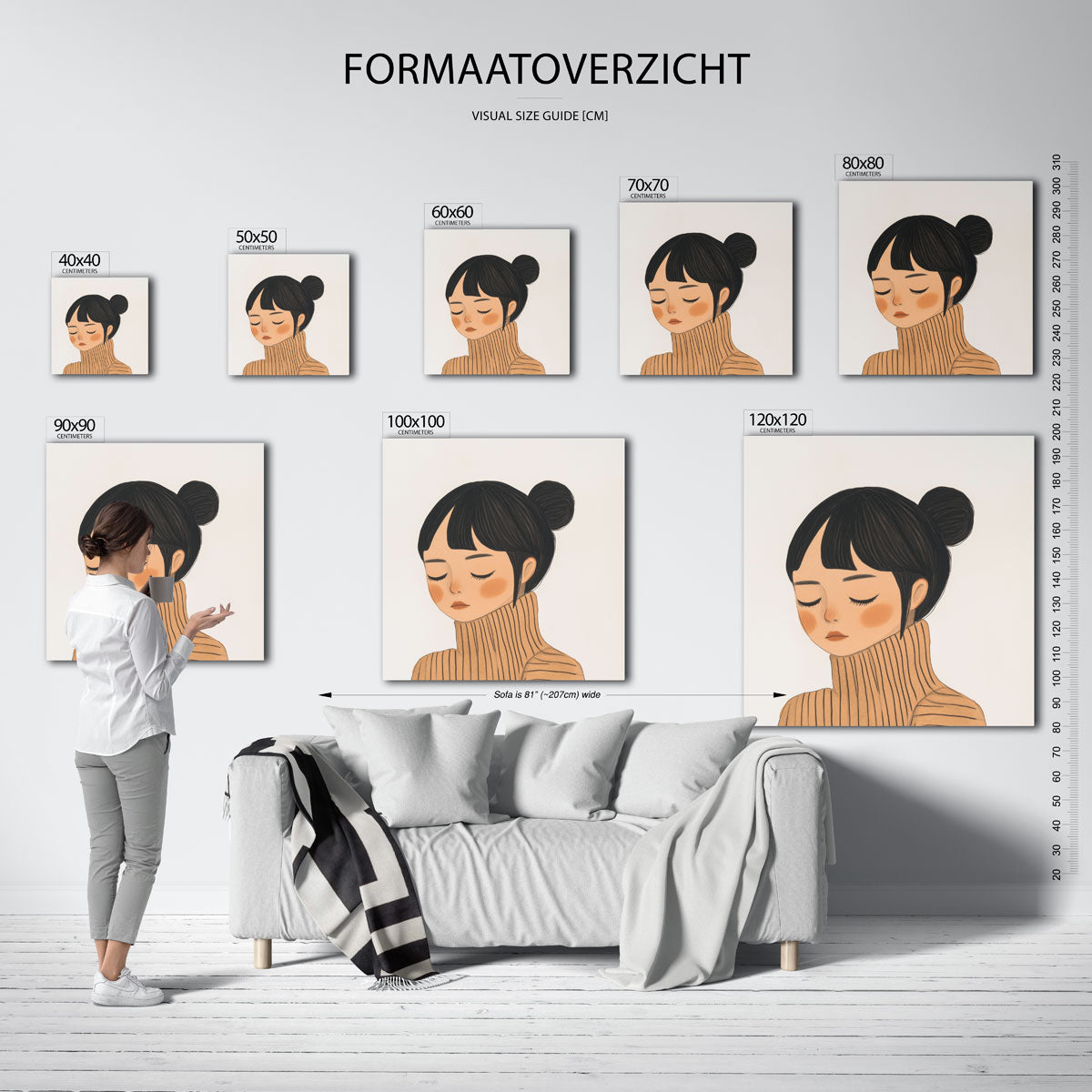Meisje met gesloten ogen Poster