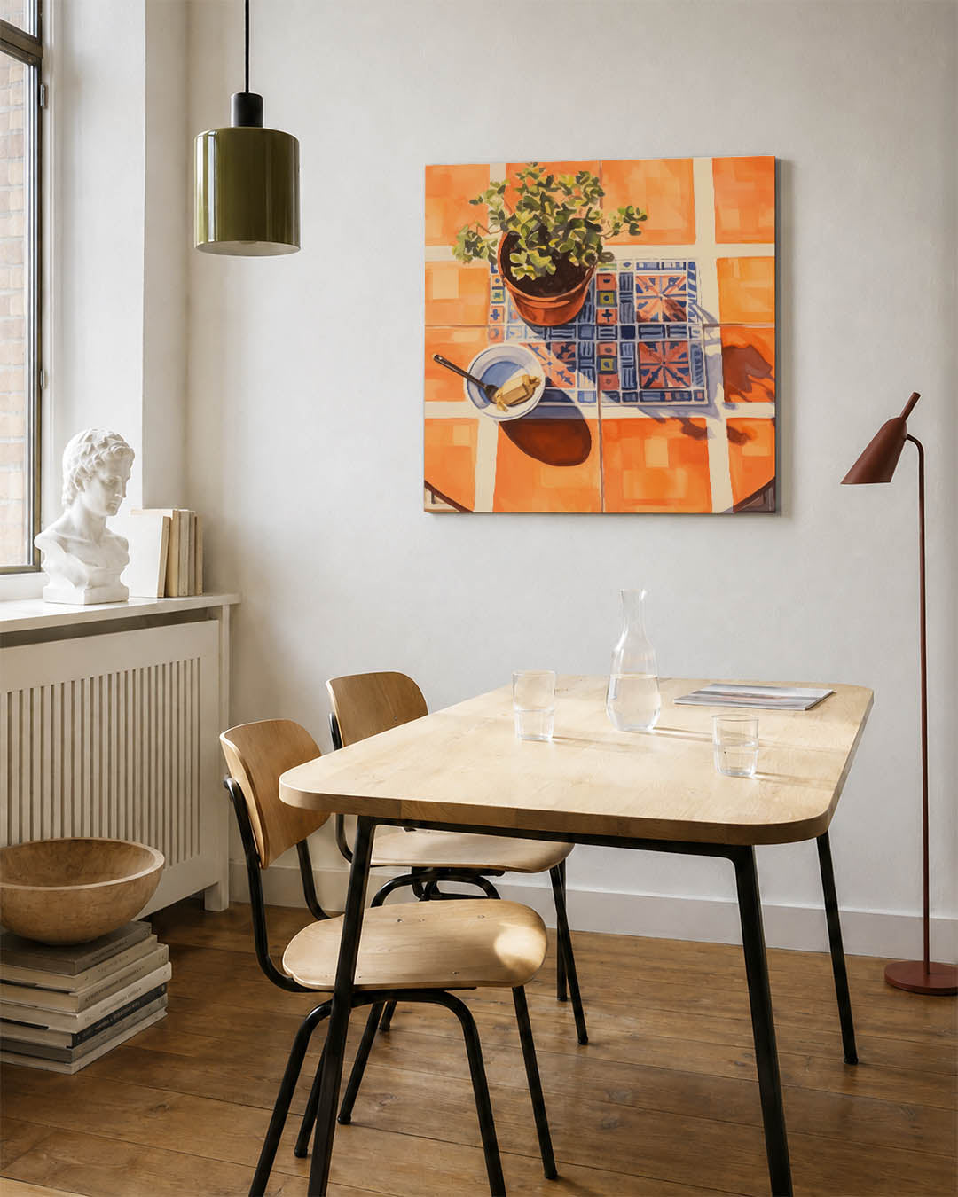Kleurrijke tegelcompositie Kunstwerk