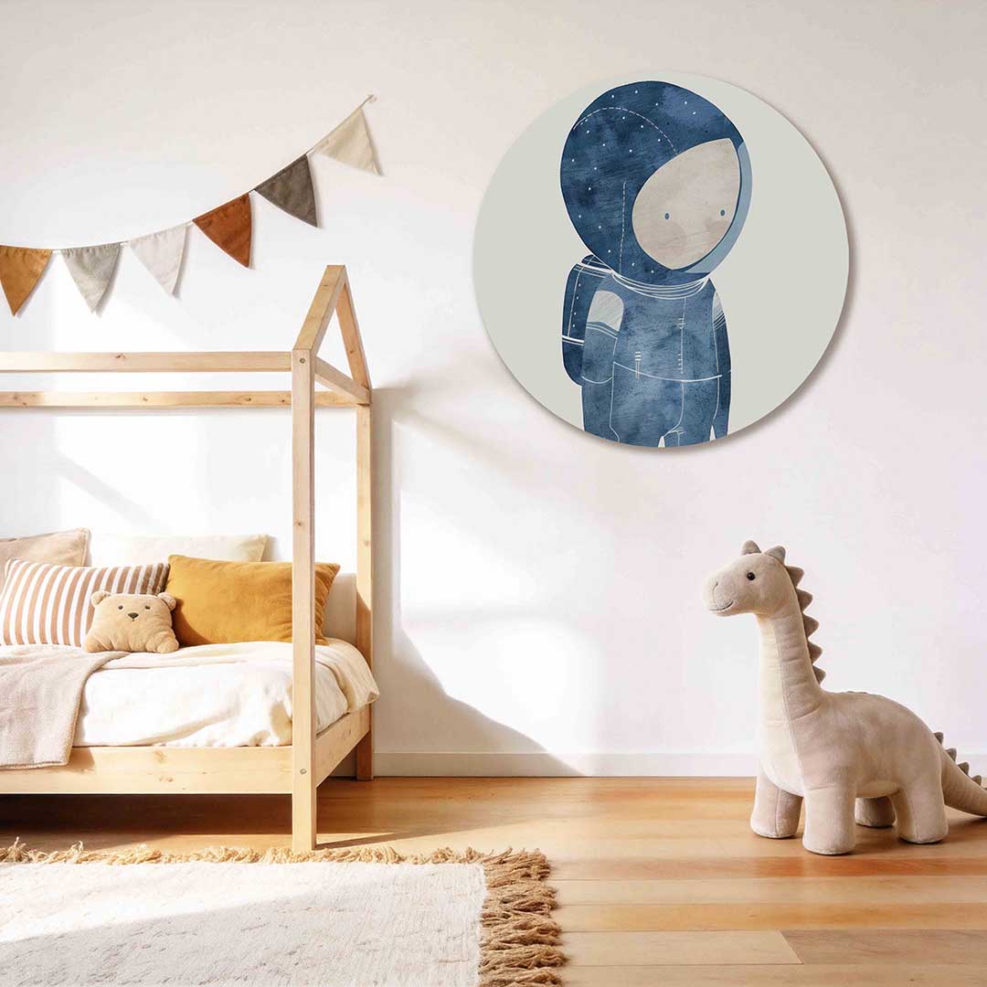 Astronaut in blauw Muurcirkel