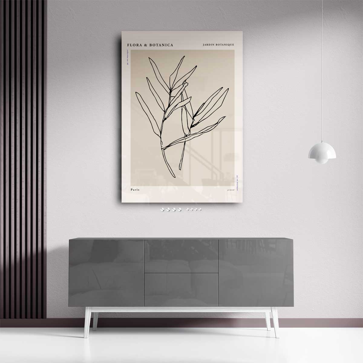 Botanische Schets op Linnen Kunstwerk-canvas-dibond-plexiglas-wanddecoratie-WallArtistic