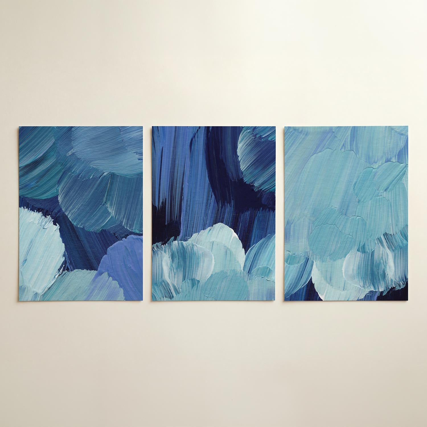 Blauwe borstelstreken Posterset