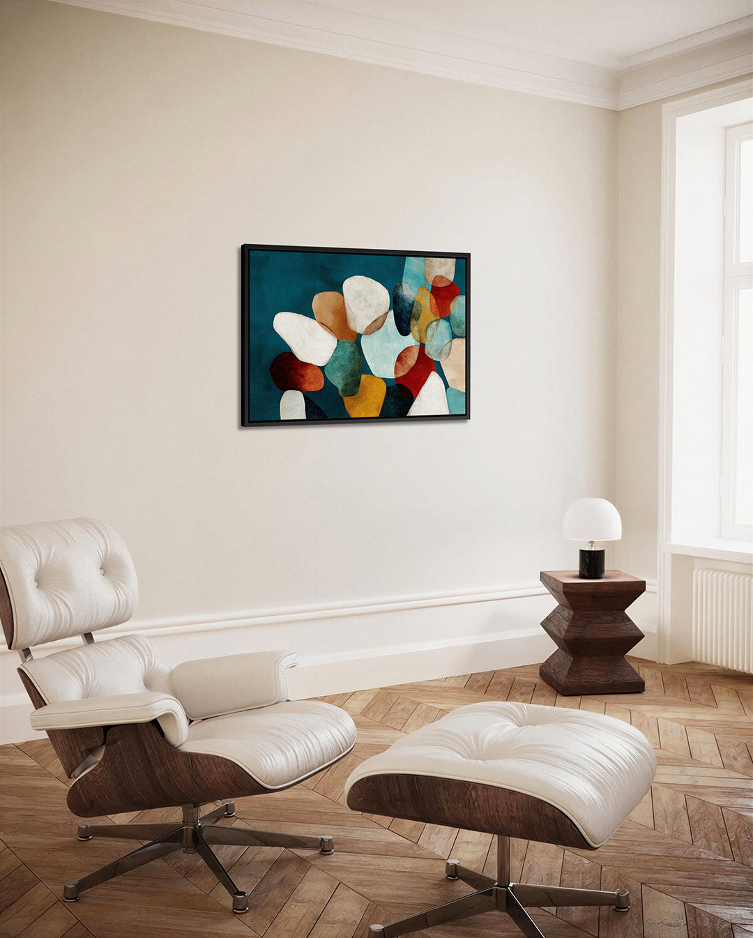 Vormenspel met kleuren Kunstwerk
