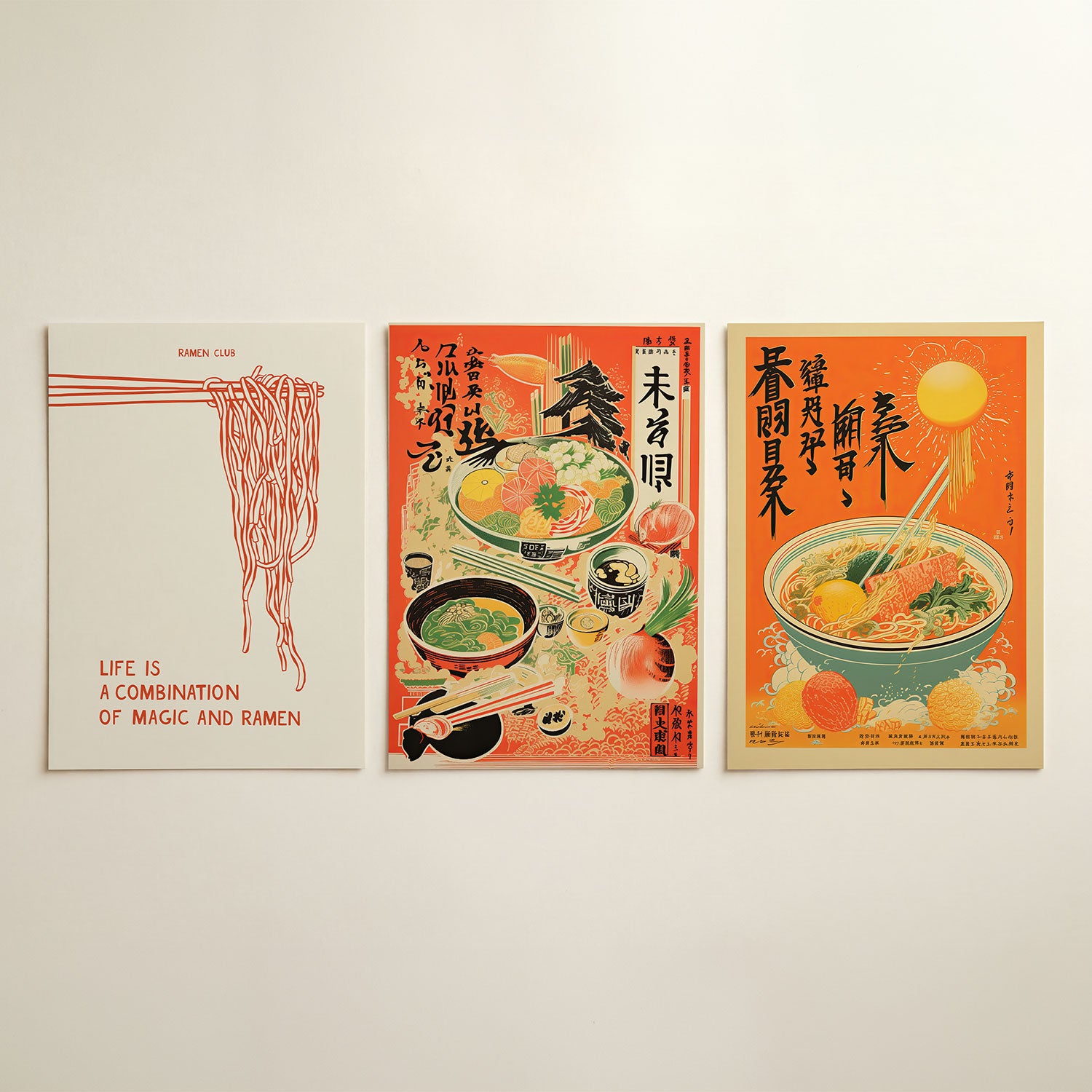 Noodle lijnen Posterset