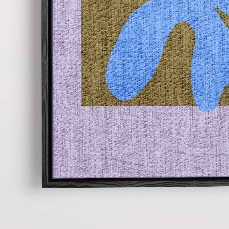 Abstracte Blauw Op Kleurblok Kunstwerk-canvas-dibond-plexiglas-wanddecoratie-WallArtistic