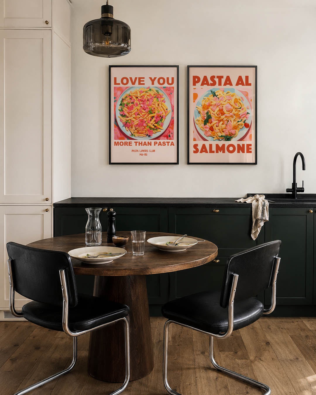 Kleurrijke pastaschotel Posterset