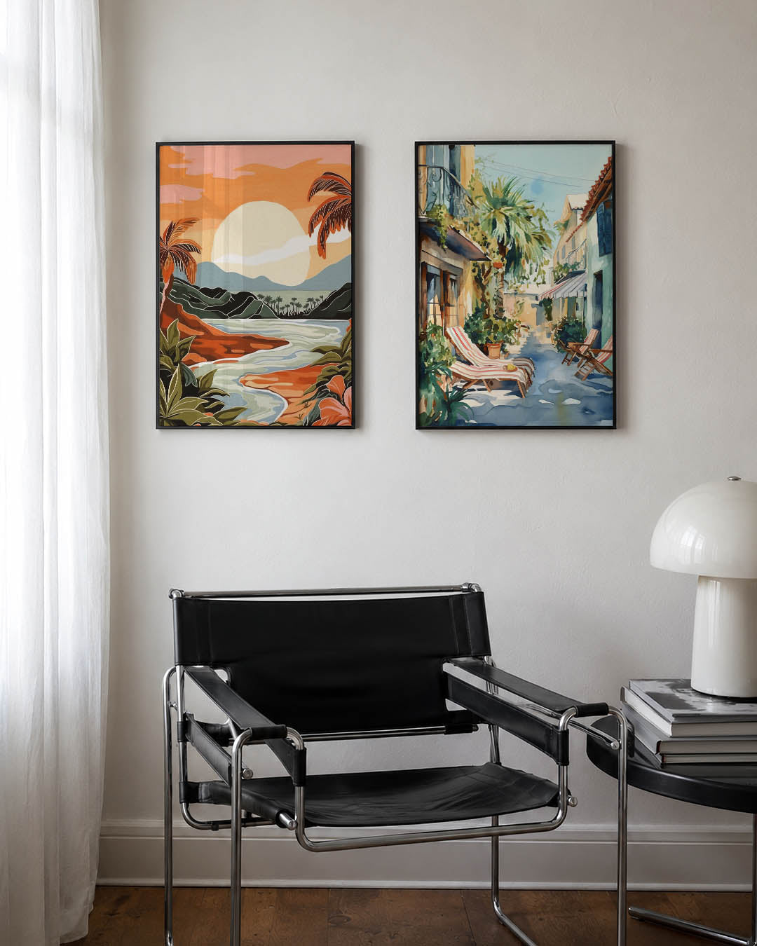 Zonsondergang landschapsritme Posterset