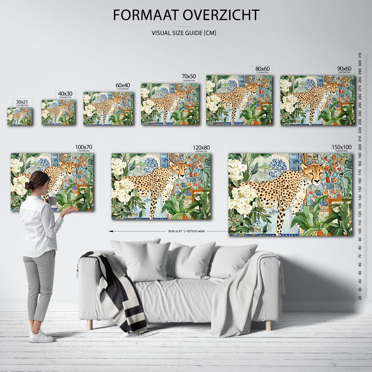 Luipaard en planten Poster