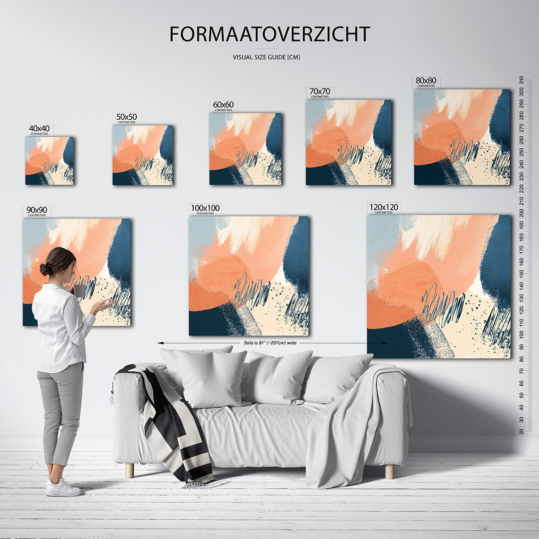 Dynamische kleurencompositie Kunstwerk