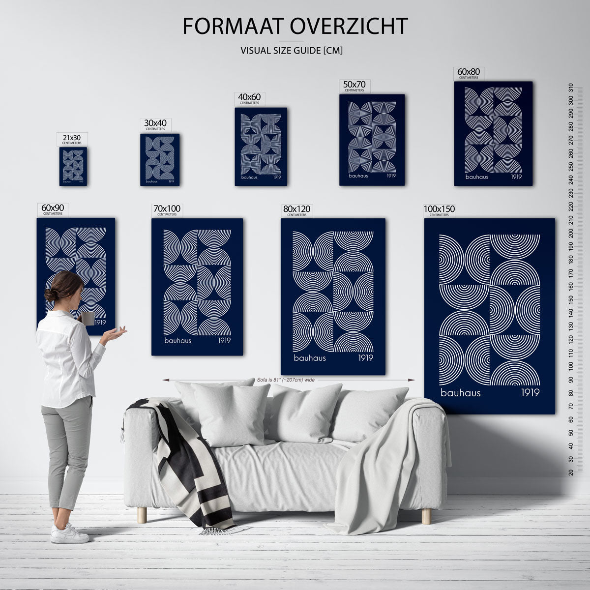 Cirkelpatroon en lijnen Poster