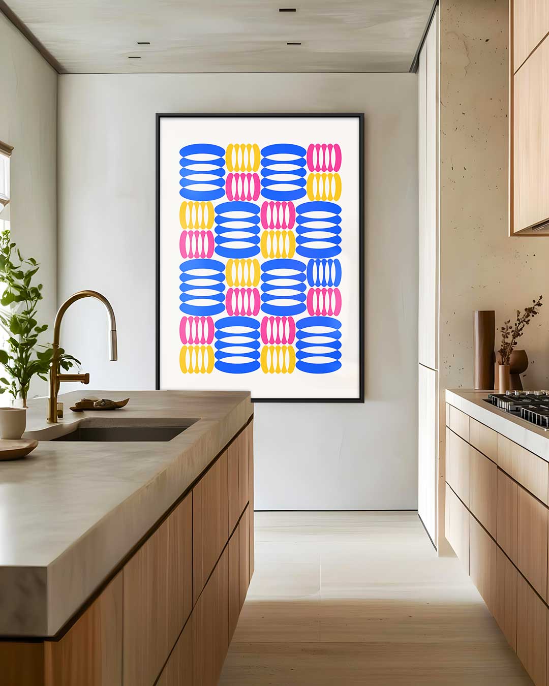 Kleurrijke Geometrische Patronen Kunstwerk-canvas-dibond-plexiglas-wanddecoratie-WallArtistic