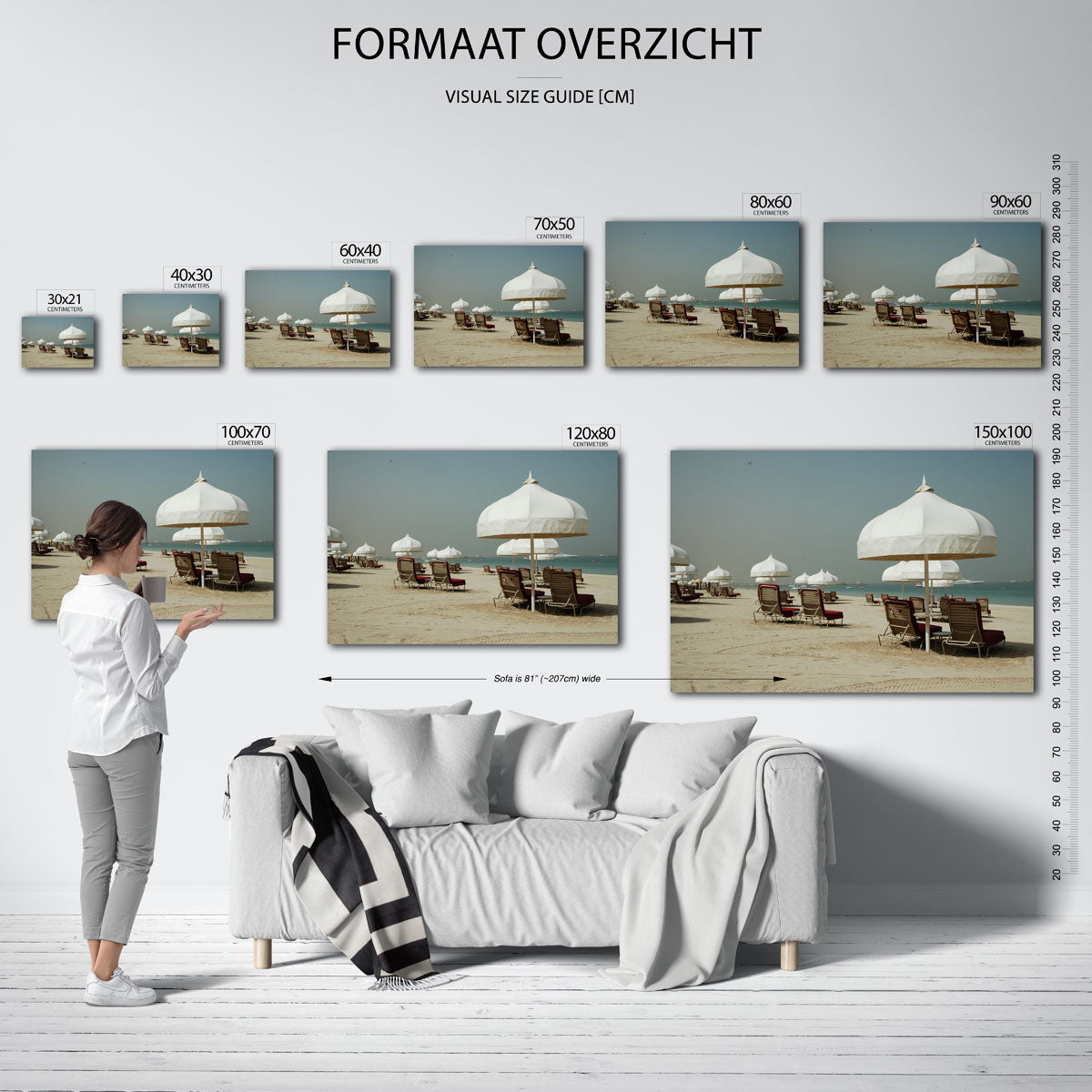 Strandstoelen en parasols Poster