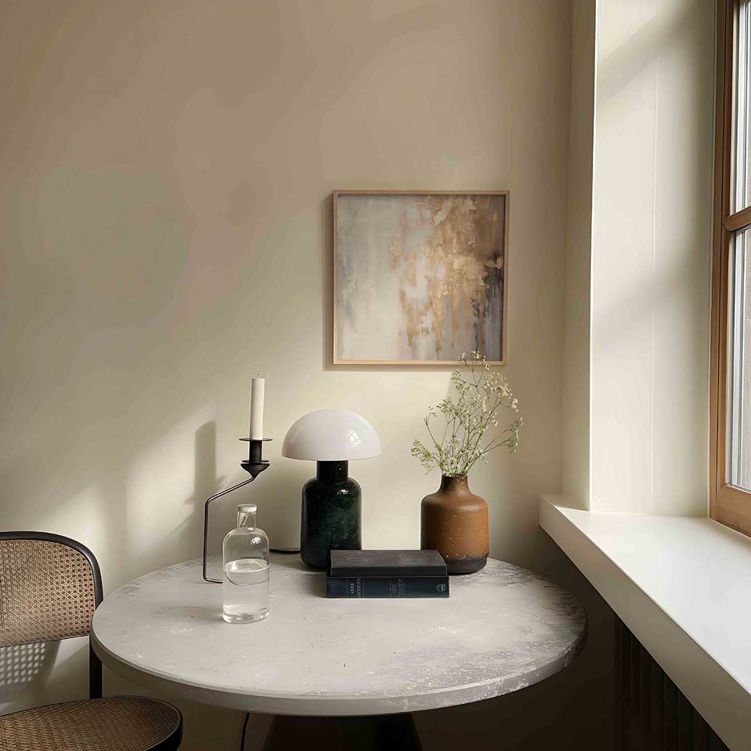 Abstracte beige en grijze Poster