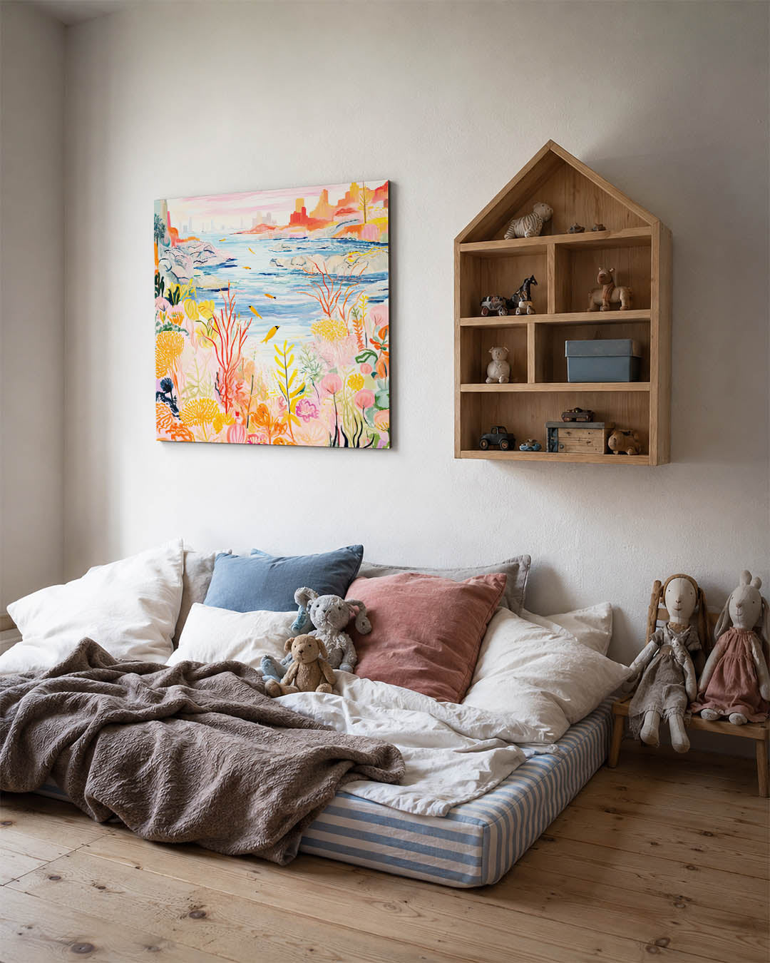 Vrolijke kustlandschap Kunstwerk