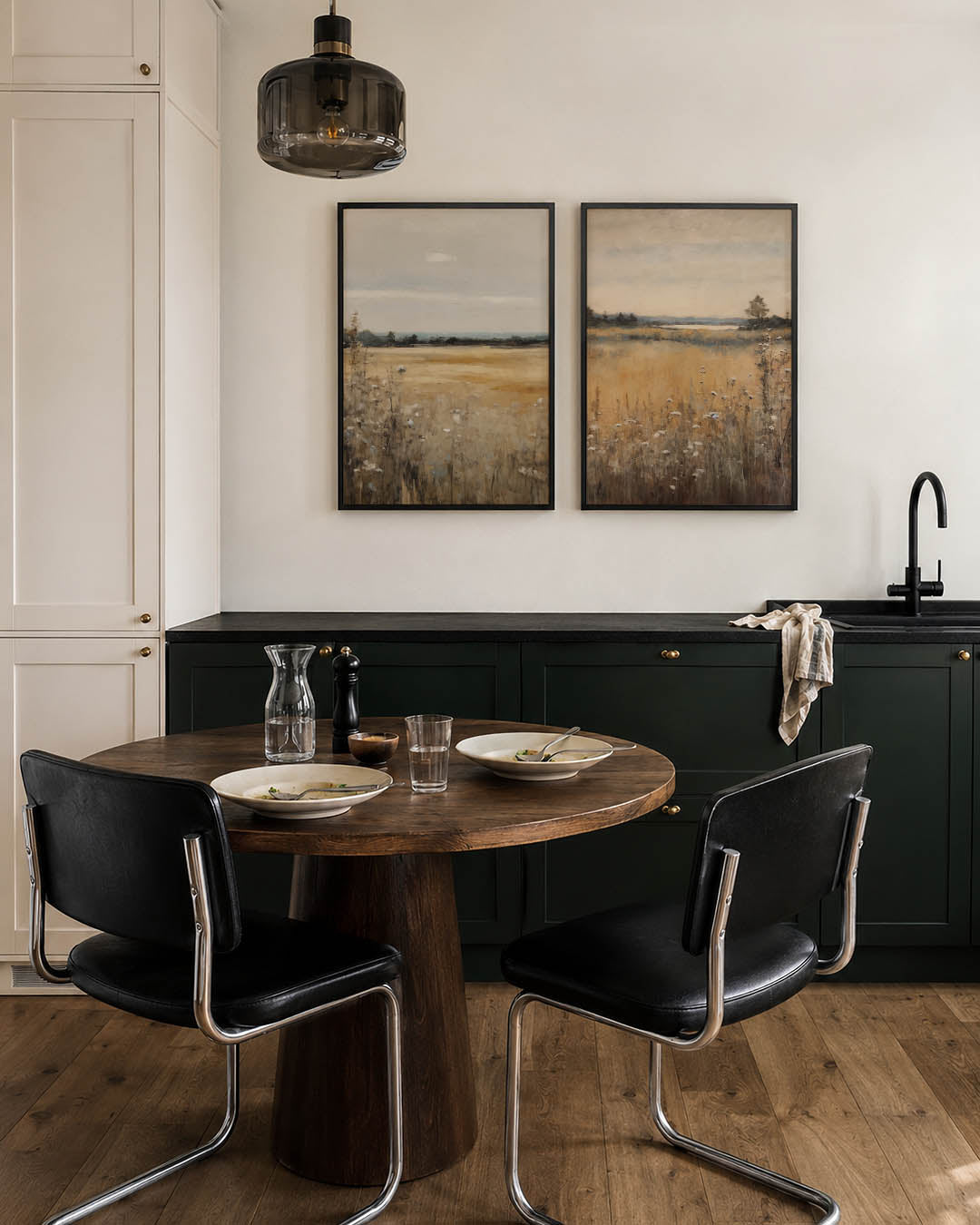 Landschap in zachte tinten Posterset