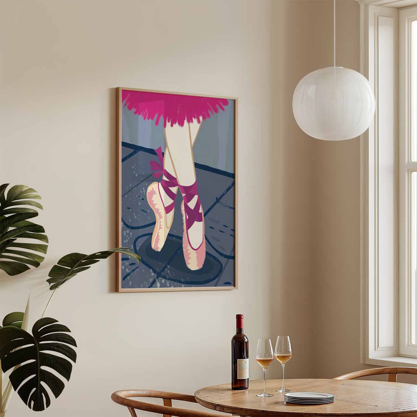 Elegante Ballerina Puntschoenen Poster-WallArtistic