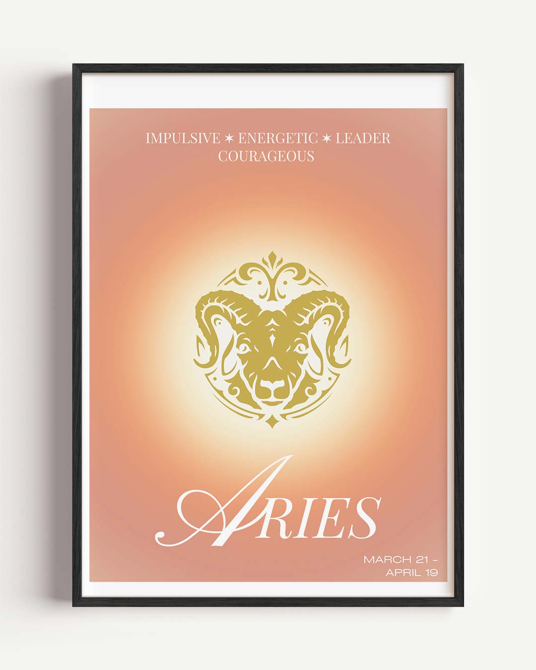 Vurige Ram Sterrenbeeld Poster-WallArtistic