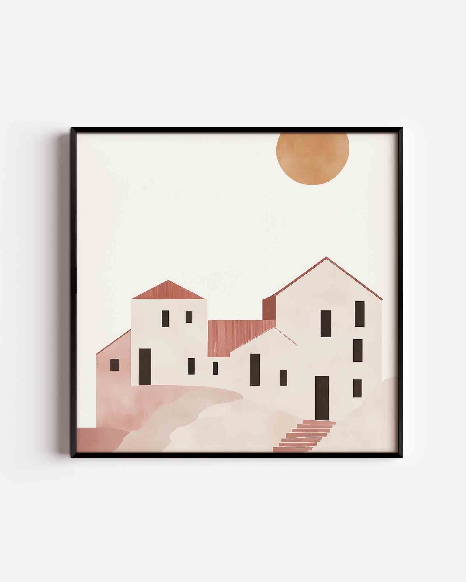 Minimalistische gebouwen Poster