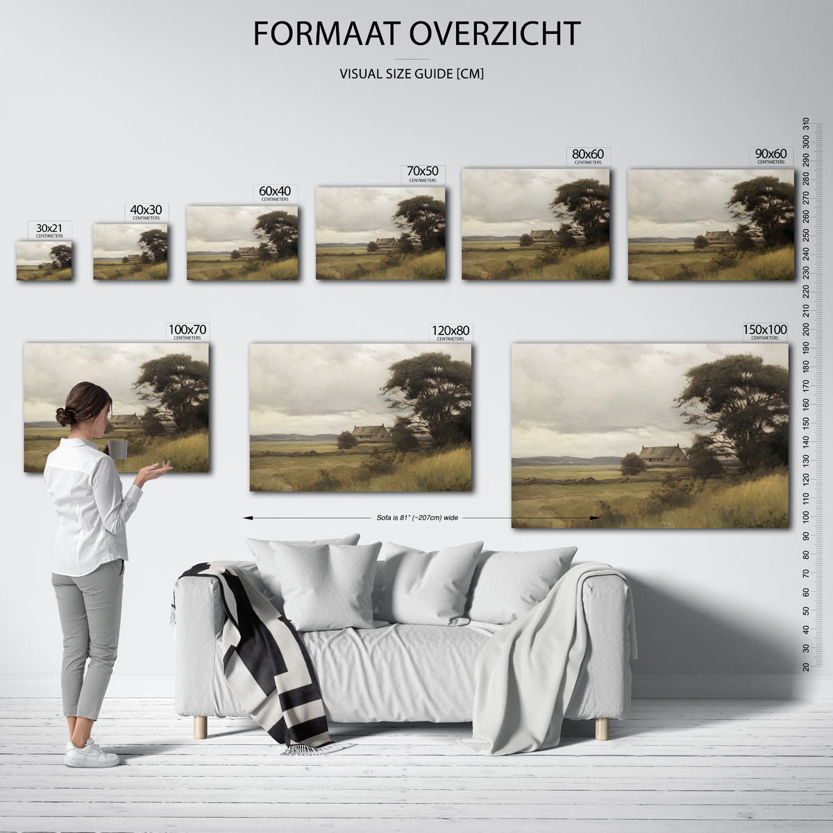 Landschap met huis Poster
