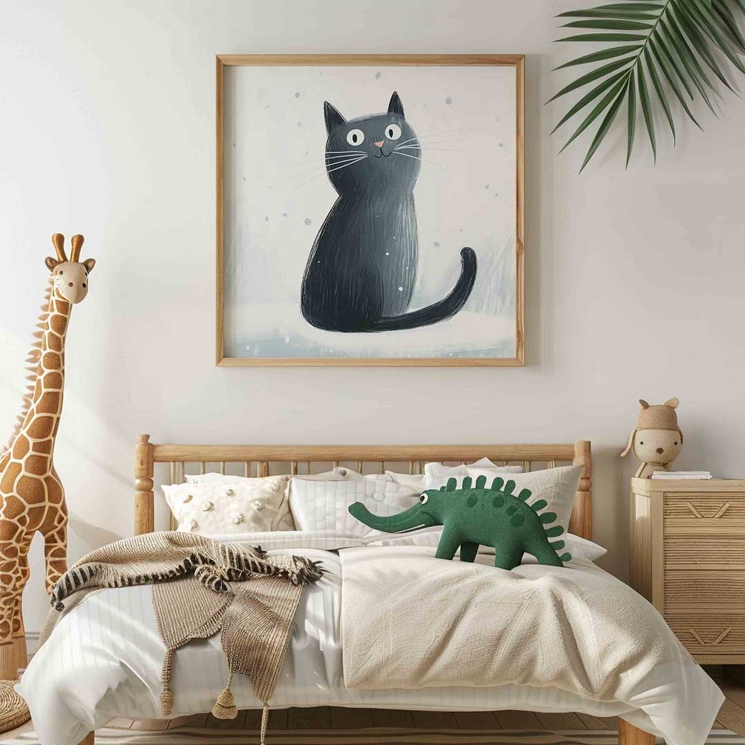 Zwarte kat Poster