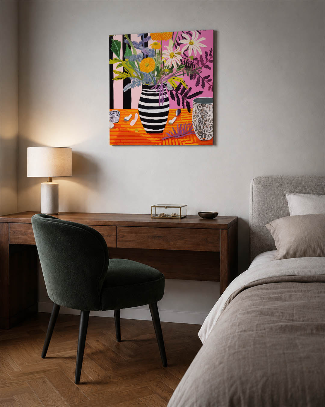 Bloemrijke compositie Kunstwerk