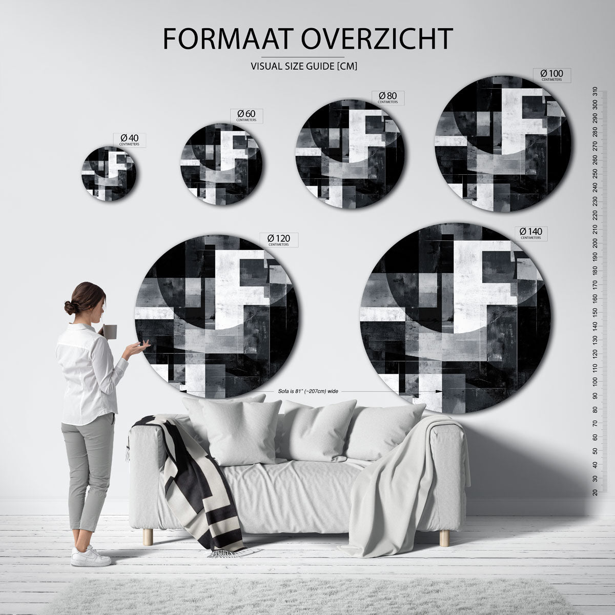 Abstracte geometrische Muurcirkel