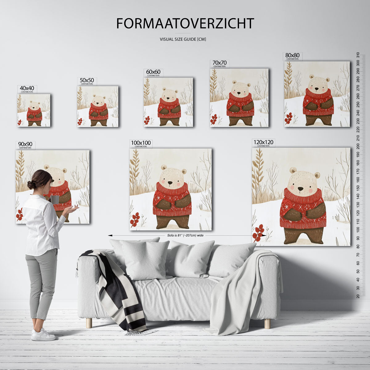 Beer met rode trui Poster