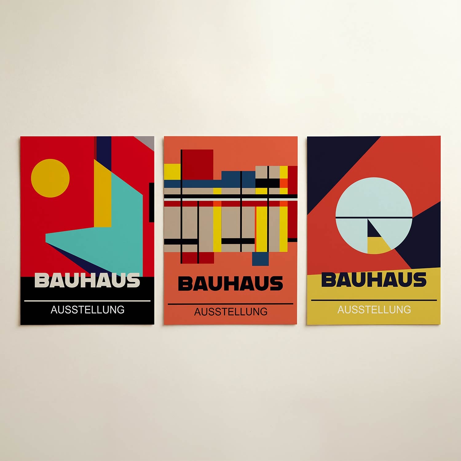 Kleurrijke vlakverdeling Posterset