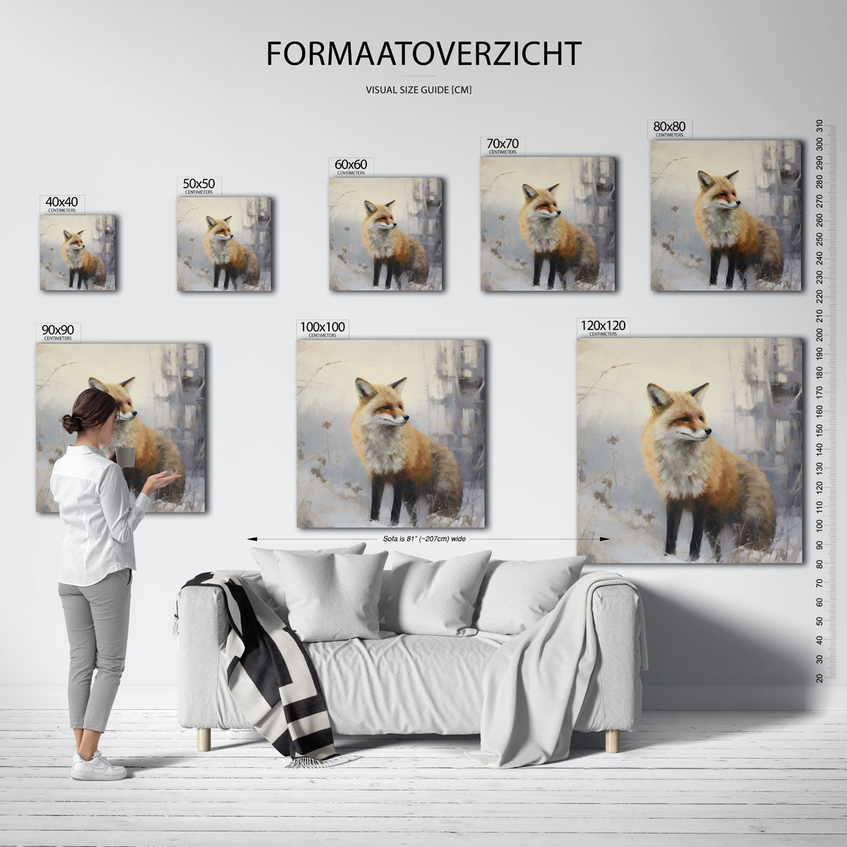 Vos in winterlandschap Poster