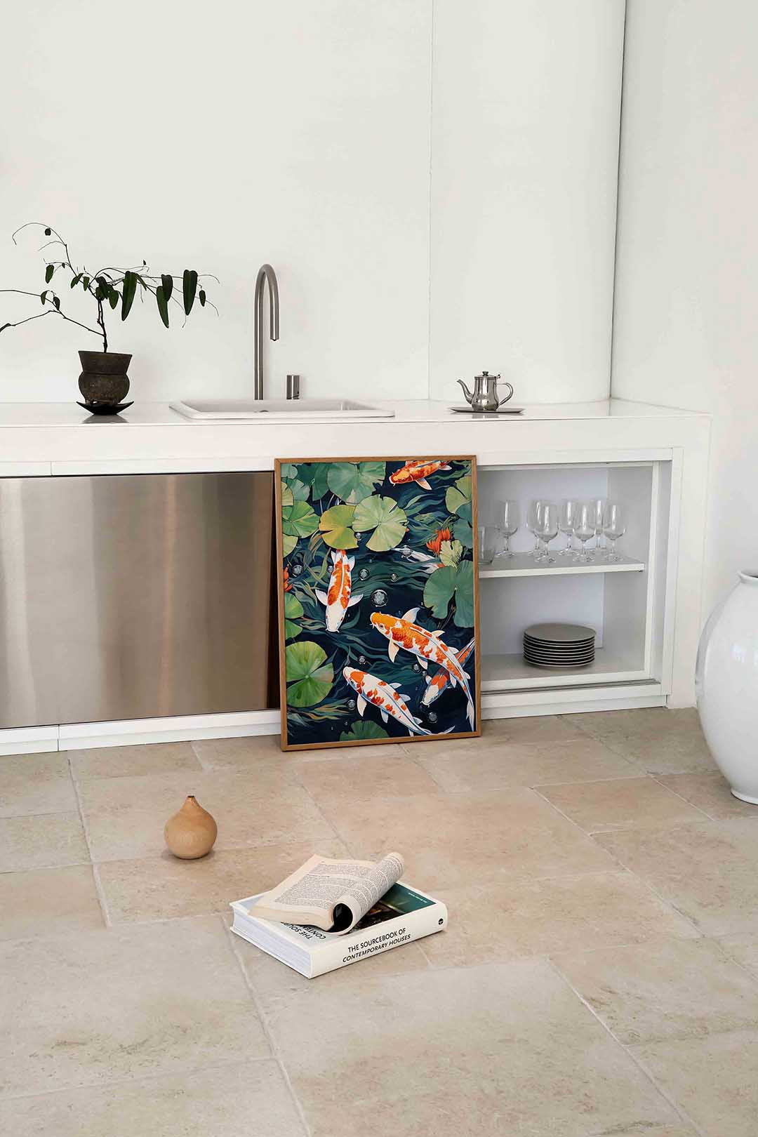 Koi vissen en waterlelies Poster