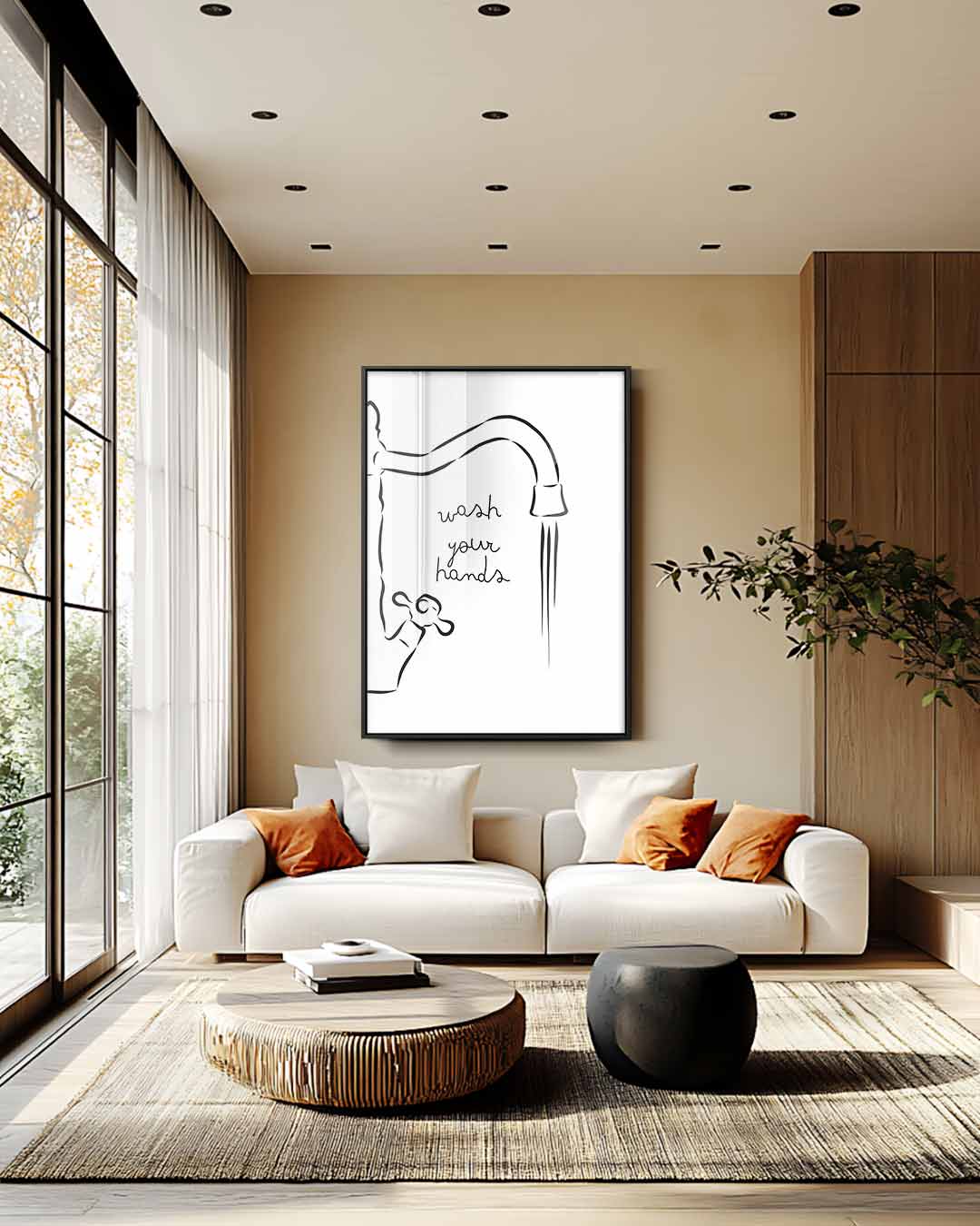 Wash Your Hands Illustratie Kunstwerk-canvas-dibond-plexiglas-wanddecoratie-WallArtistic