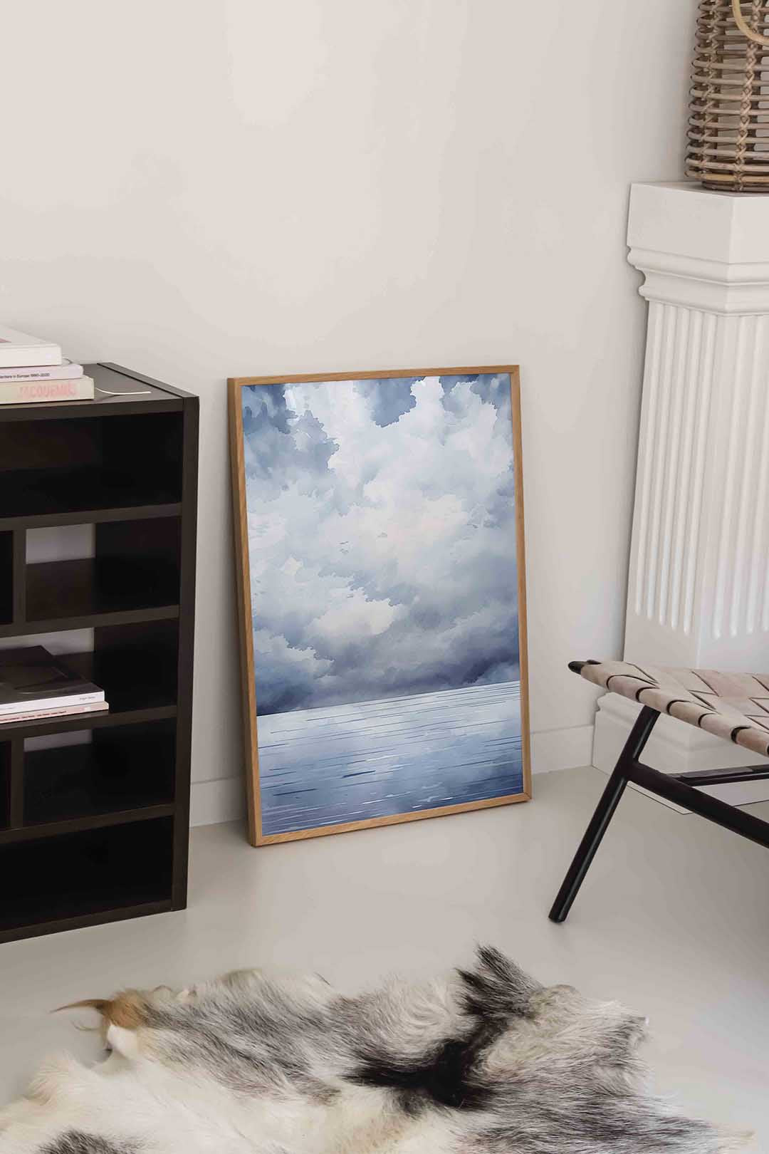 Wolkachtige lucht en zee Poster