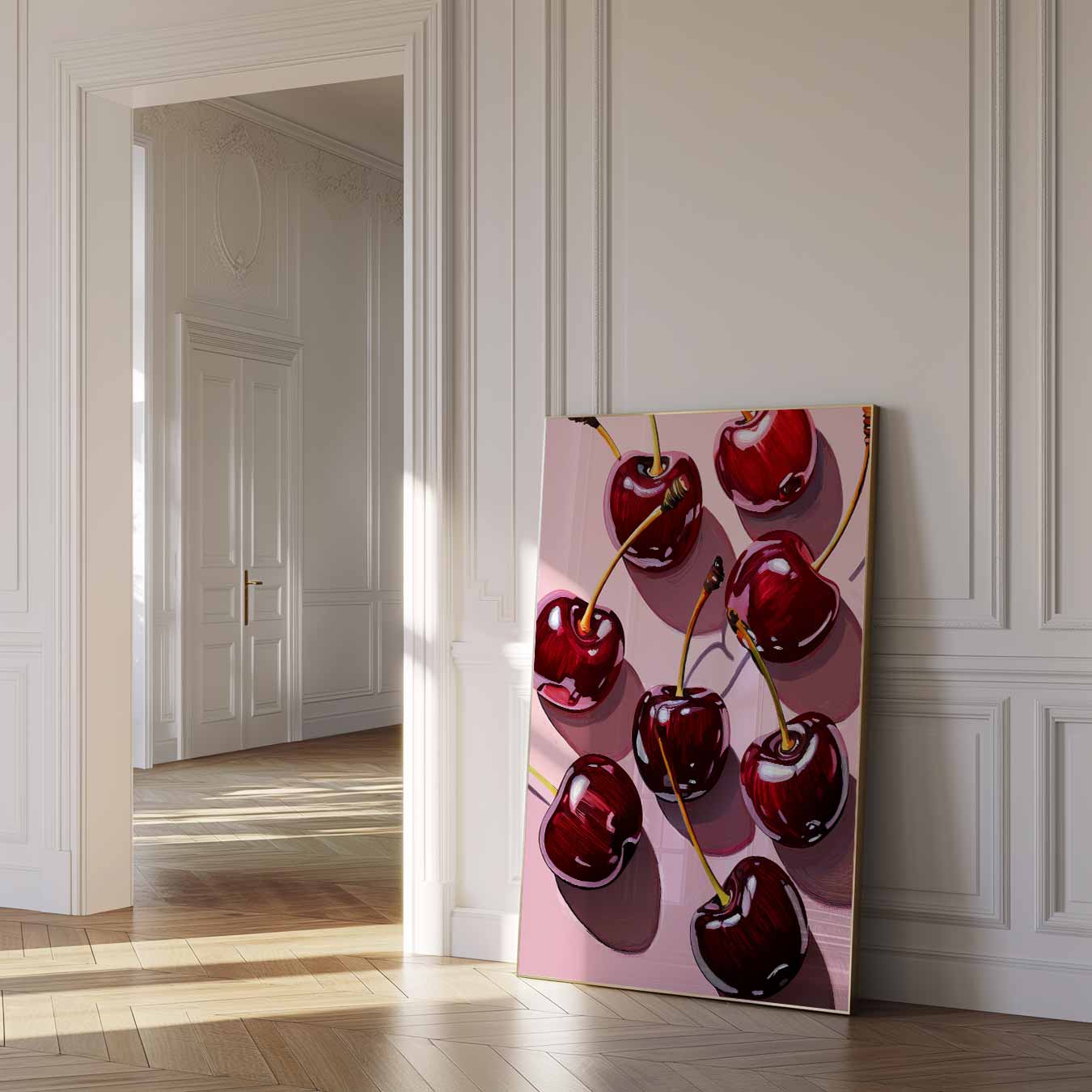 Kersen op Zomerse Tafel Poster-WallArtistic