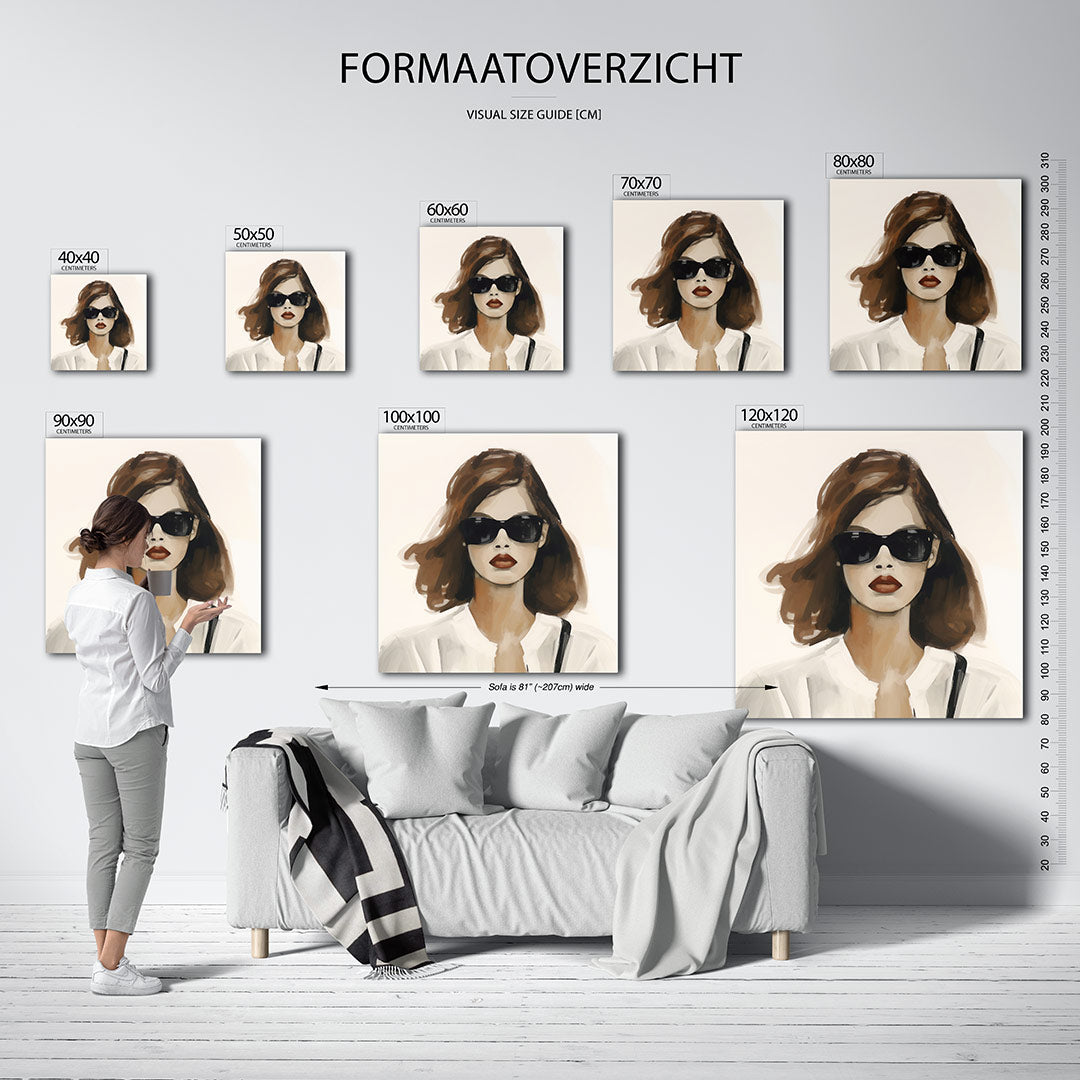 Stijlvolle vrouw Kunstwerk