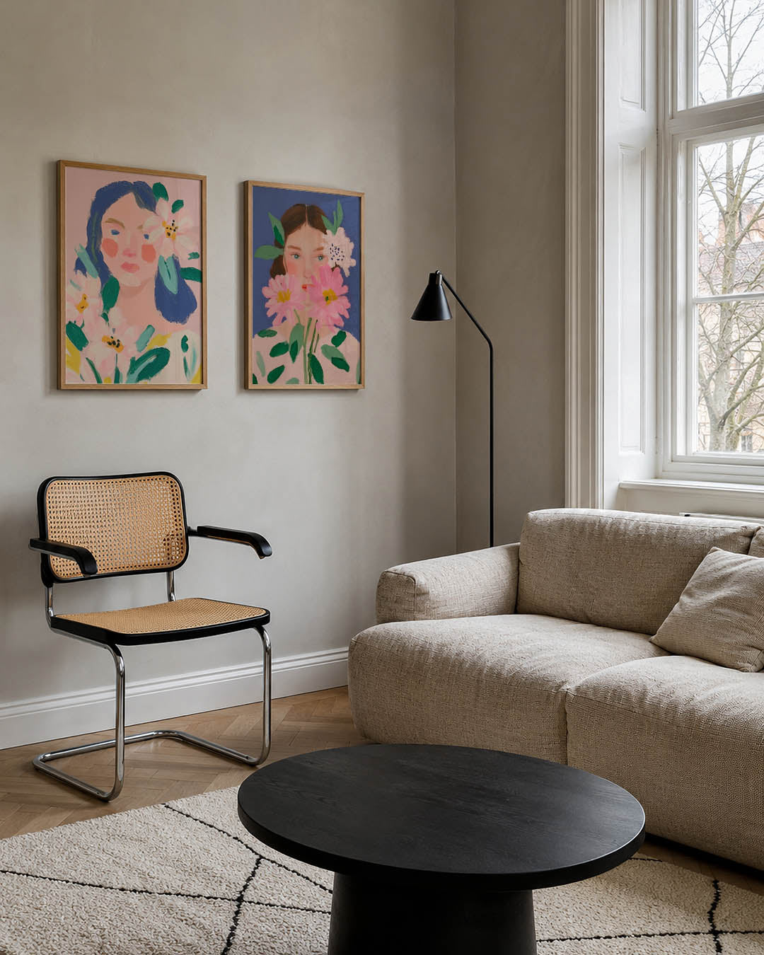 Bloemrijke portretkleuren Posterset
