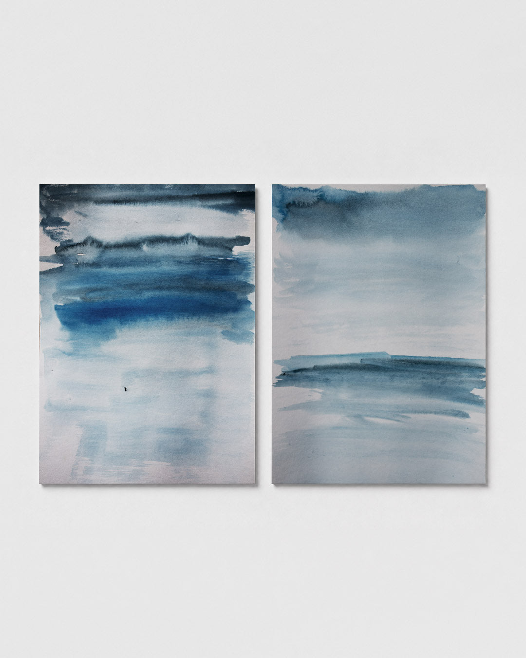 Blauwe waterverf Posterset