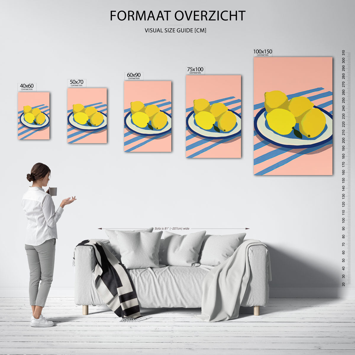Citrus op streep Kunstwerk