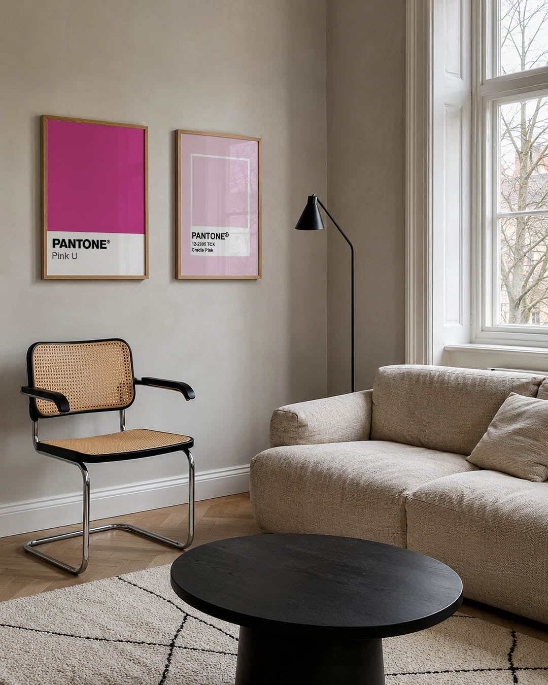 Roze kleurvlak Posterset