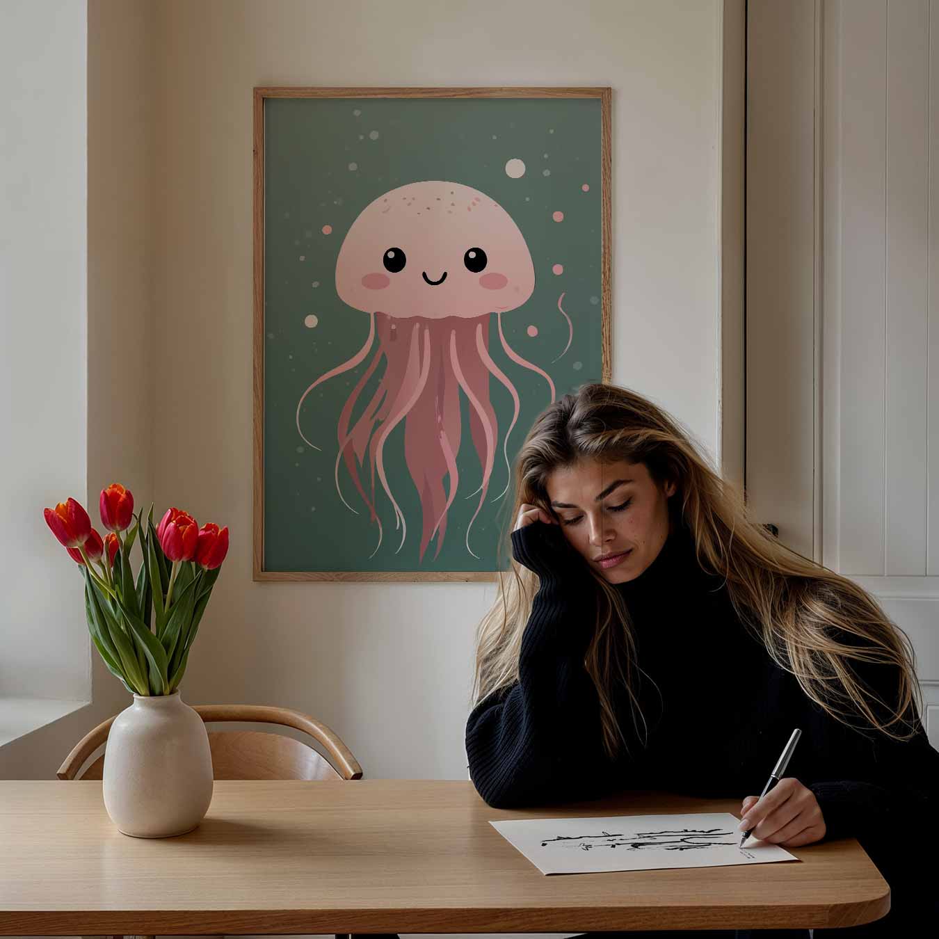 Schattige Kwallenposter-WallArtistic