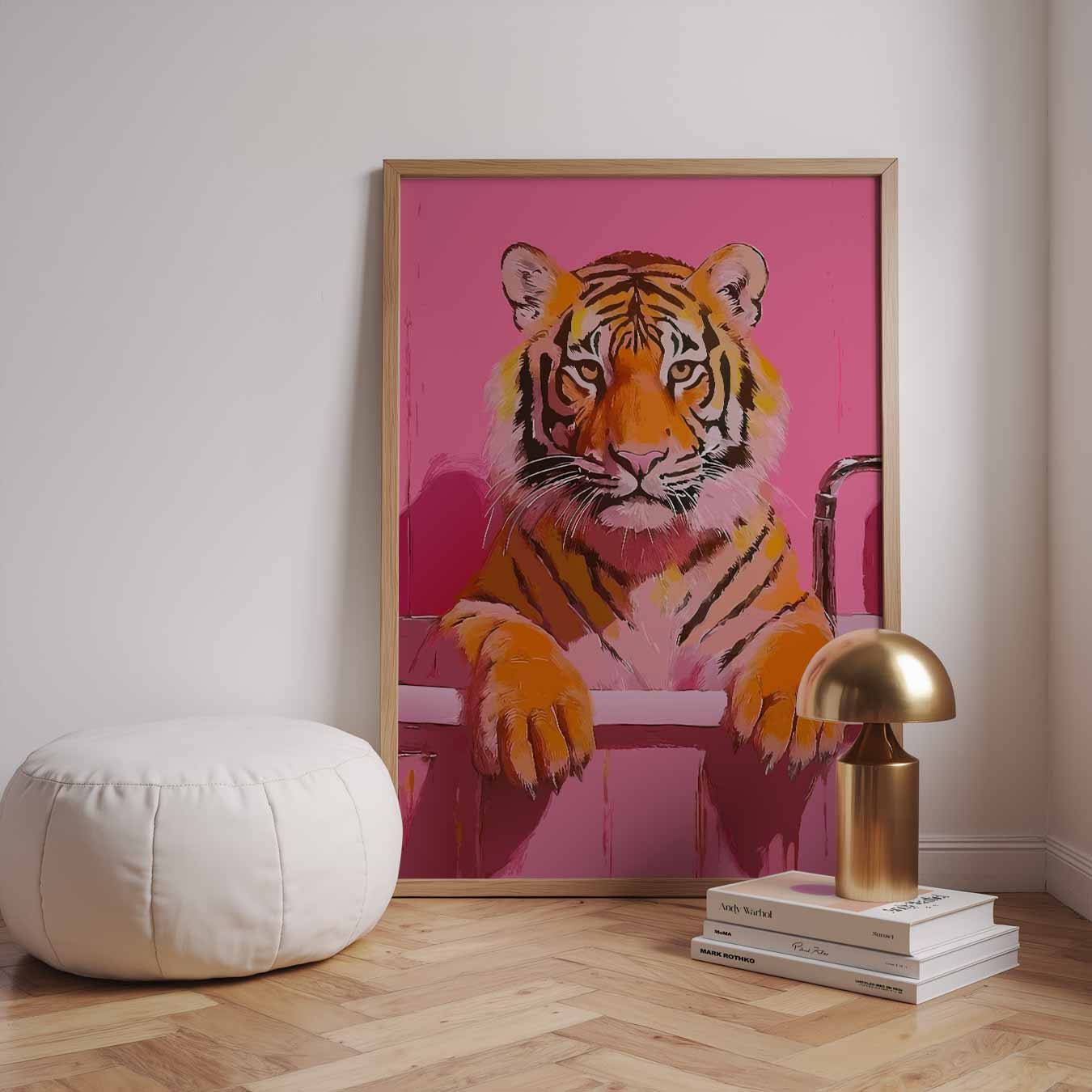 Tijger In De Badkuip Poster-WallArtistic