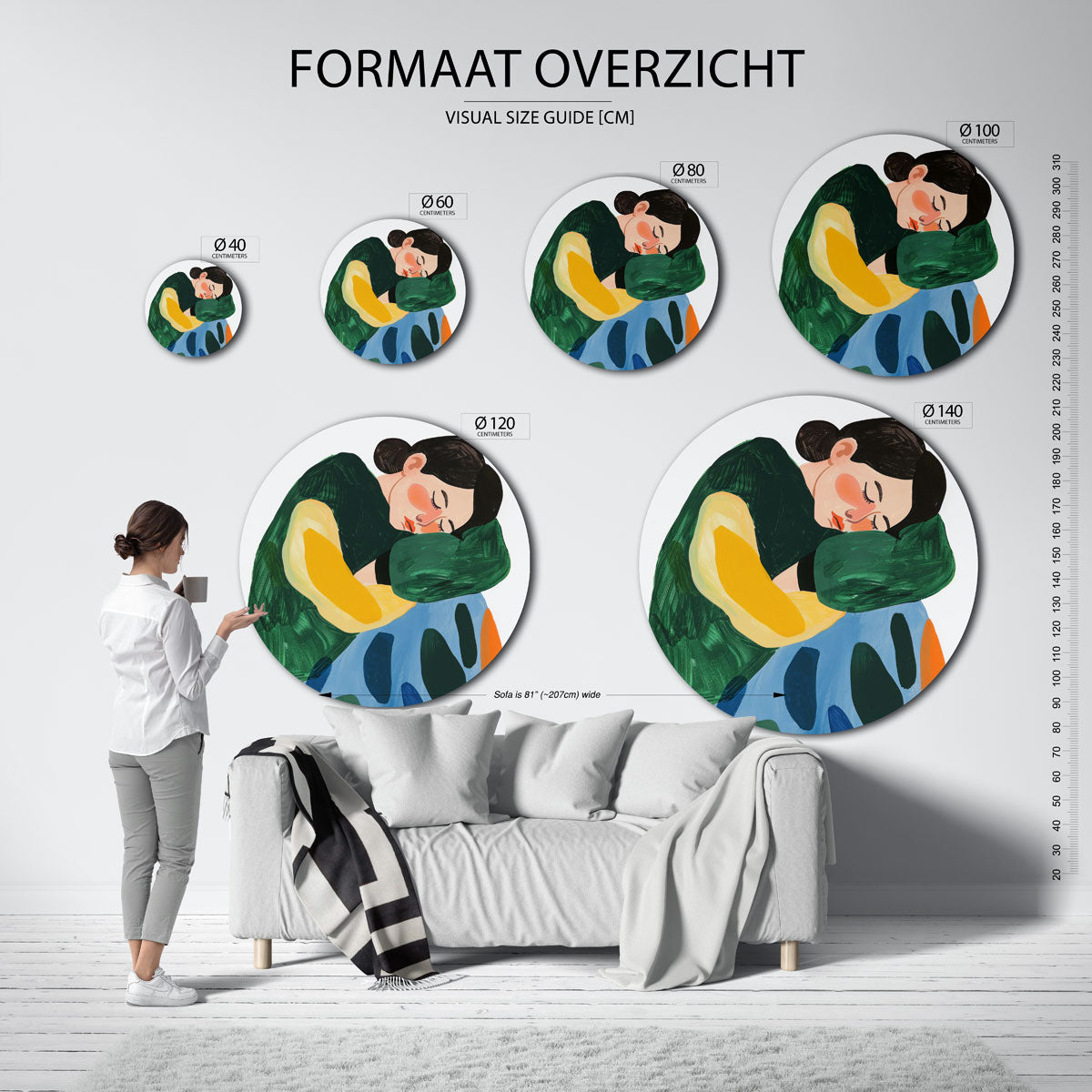 Slapende vrouw Muurcirkel