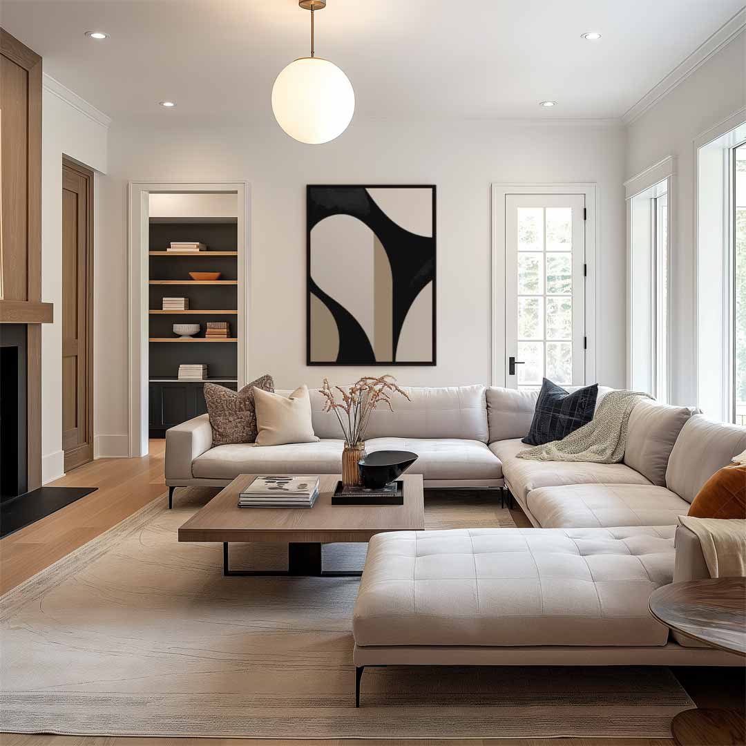 Elegante Abstractie in Beweging Kunstwerk-canvas-dibond-plexiglas-wanddecoratie-WallArtistic
