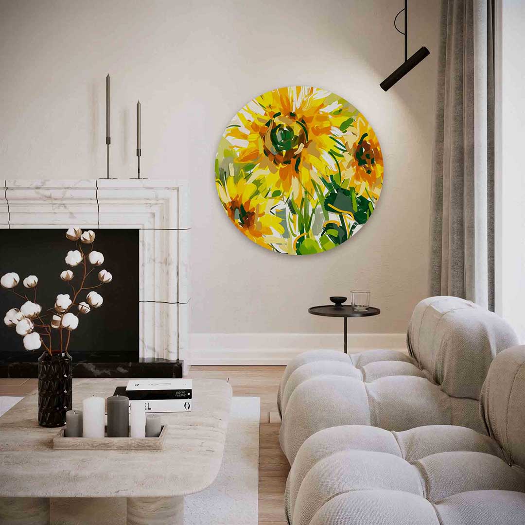 Zonnebloemen Muurcirkel