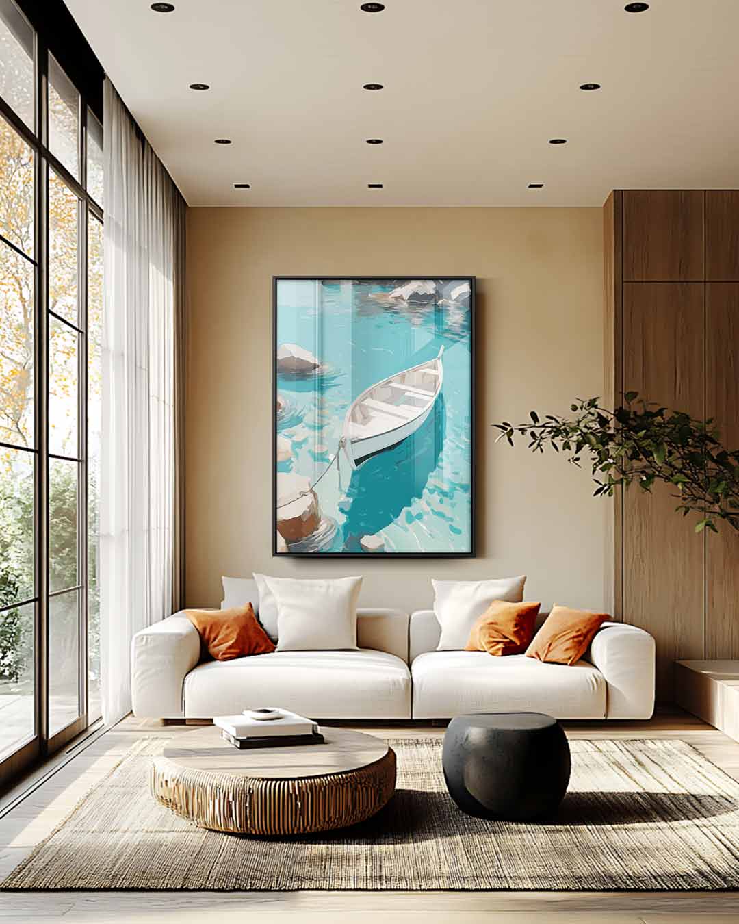 Rustige Boottocht Kunstwerk-canvas-dibond-plexiglas-wanddecoratie-WallArtistic