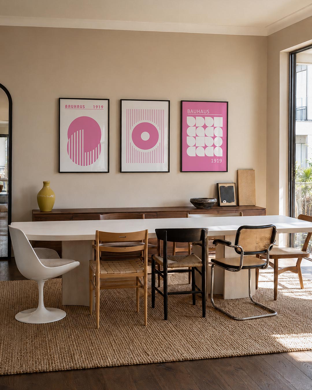 Roze cirkelspel Posterset