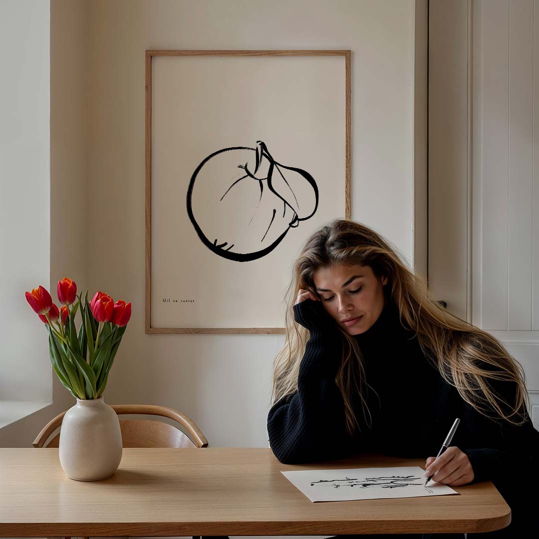 Minimalistische Zwart-Wit Kunstposter-WallArtistic